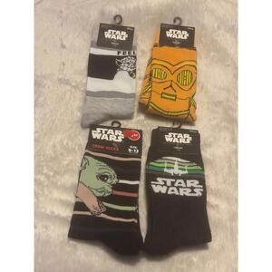 Star Wars Novelty Crew Socks 4 Pairs Size 6.5-12